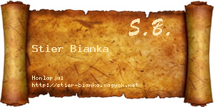 Stier Bianka névjegykártya